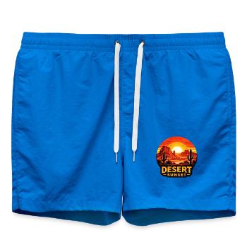 Aventure : Paysage de cactus au coucher de soleil dans le désert - Short de bain - cobalt blue - Devant - AI Model Male 185 light (185cm)