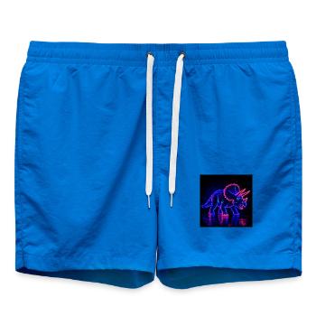 Neon Triceratops Neon Light - Badeshorts - Cobalt blue - Vorne - AI Model Male 185 light (185cm)