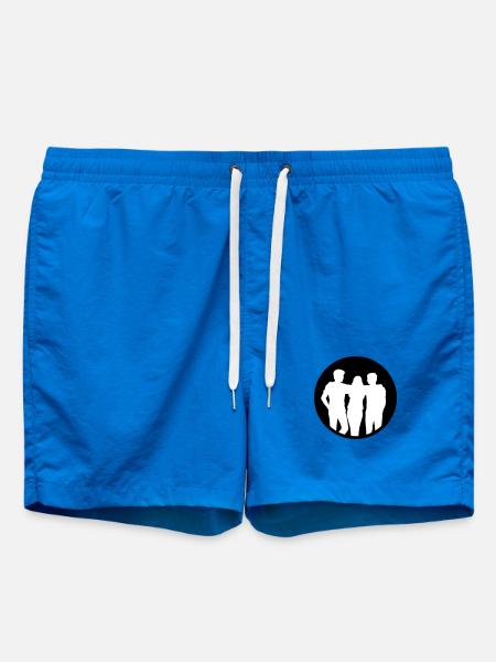 People Group Silhouette Friends Team Together - Swim Trunks - cobalt blue