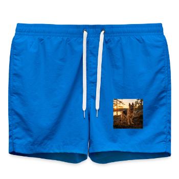 Berger allemand au coucher du soleil - Short de bain - cobalt blue - Devant - AI Model Male 185 light (185cm)