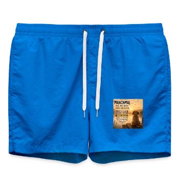 Manchmal kurz anhalten – Hund am See - Badeshorts - Cobalt blue - Vorne - AI Model Male 185 light (185cm)