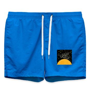 Angel Trumpet Over Moon - Swim Trunks - cobalt blue - Front - AI Model Male 185 light (185cm)
