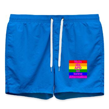 NEIN DIE AFD IST KEINE ALTERNATIVE, NO NZS, PRIDE - Badeshorts - Cobalt blue - Vorne - AI Model Male 185 light (185cm)