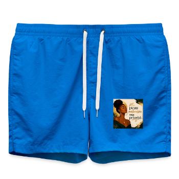 Ma peau mélanisée, ma priorité - Short de bain - cobalt blue - Devant - AI Model Male 185 light (185cm)