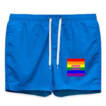 KEINE ANGST VOR FASCHISTEN, NO NZS, NIE WIEDER - Badeshorts - Cobalt blue - Vorne - AI Model Male 185 light (185cm)