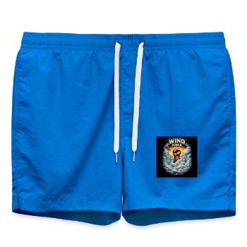 Wind power fist over clouds - Swim Trunks - cobalt blue - Front - AI Model Male 185 light (185cm)