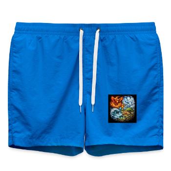 Cycle élémentaire Feu Eau Terre Air - Short de bain - cobalt blue - Devant - AI Model Male 185 light (185cm)