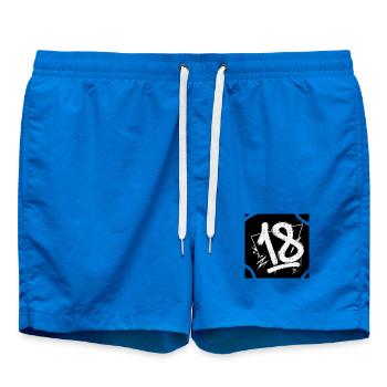18 Graffiti Halftone Ziffern - Badeshorts - Cobalt blue - Vorne - AI Model Male 185 light (185cm)