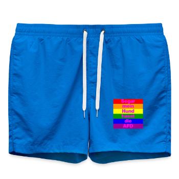 SOGAR MEIN HUND HASST DIE AFD, NO AFD NO NZS PINK - Badeshorts - Cobalt blue - Vorne - AI Model Male 185 light (185cm)