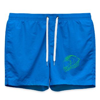 Casque vert néon - Visière - Short de bain - cobalt blue - Devant - AI Model Male 185 light (185cm)