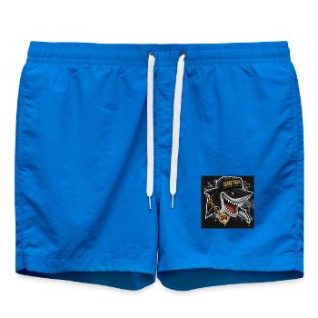 Shark SCARF'HEM Graffiti Streetwear - Badeshorts - Cobalt blue - Vorne - AI Model Male 185 light (185cm)
