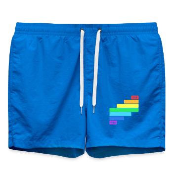 Love Wins - Regenbogen Querstreifen Design - Badeshorts - Cobalt blue - Vorne - AI Model Male 185 light (185cm)