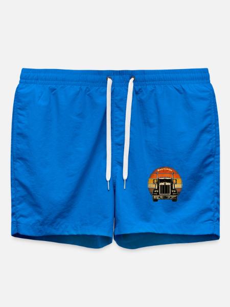 Vintage Born To Drive Truck Retro Sunset Design - Badeshorts - Cobalt blue