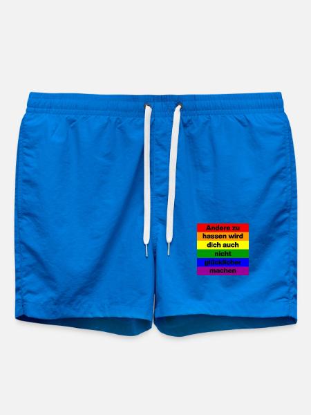 ANDERE ZU HASSEN MACHT DICH NICHT GLÜCKLICH NO AFD - Badeshorts - Cobalt blue