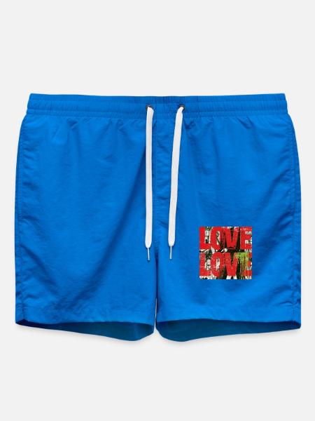 Grunge-Love Typo Druckkunst - Badeshorts - Cobalt blue