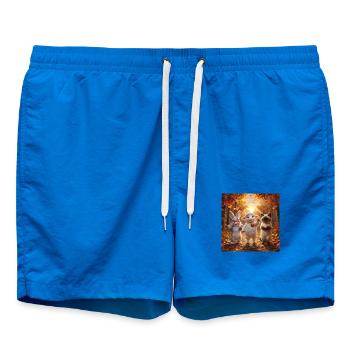 Fluffy Love Herbstfreunde Kuscheltiertrio - Badeshorts - Cobalt blue - Vorne - AI Model Male 185 light (185cm)