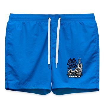 Good Coffee Heavy Weights – Fitnessstudio & Kaffee - Badeshorts - Cobalt blue - Vorne - AI Model Male 185 light (185cm)