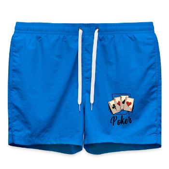 Ace of Four Card Design - Swim Trunks - cobalt blue - Front - AI Model Male 185 light (185cm)