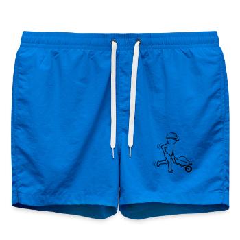 Bauarbeiter mit Schubkarre - Badeshorts - Cobalt blue - Vorne - AI Model Male 185 light (185cm)