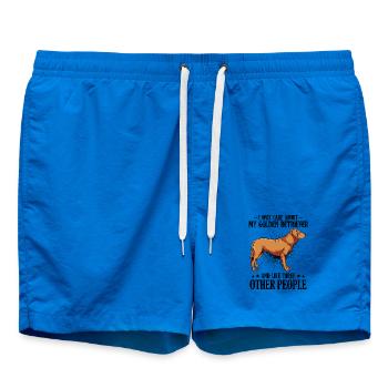 Golden Retriever Side Profile - Swim Trunks - cobalt blue - Front - AI Model Male 185 light (185cm)