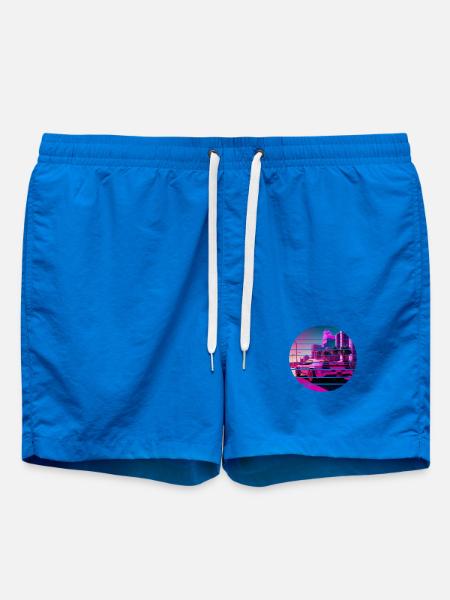 Retro Wave Sport 80s Vaporwave Sunset - Badeshorts - Cobalt blue