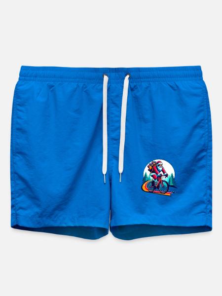 Weihnachtlicher Nikolaus auf dem Rennrad Gravel - Badeshorts - Cobalt blue