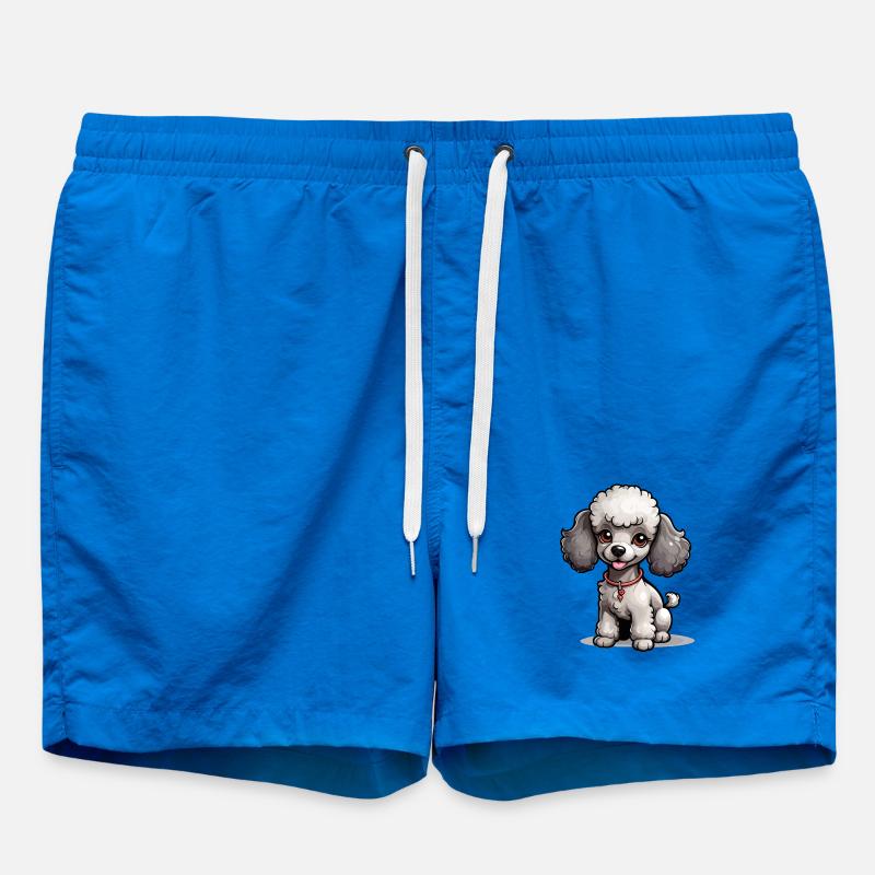 Caniche gris avec collier - Short de bain - cobalt blue