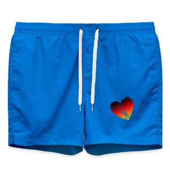Germany Heart Grunge Black, Red, Gold - Swim Trunks - cobalt blue - Front