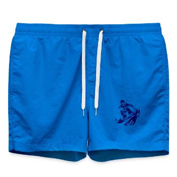 Snowboarder Sketch - Swim Trunks - cobalt blue - Front