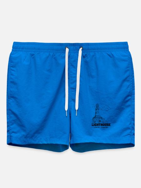 Leuchtturm Sketch Meer Urlaub Spruch - Badeshorts - Cobalt blue