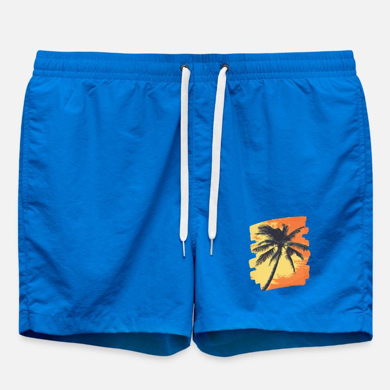 palmier coucher de soleil été - Short de bain - cobalt blue