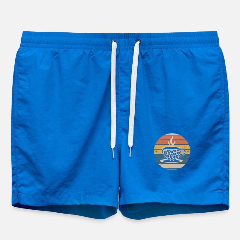 Retro Coffee Cup Coffee - Swim Trunks - cobalt blue