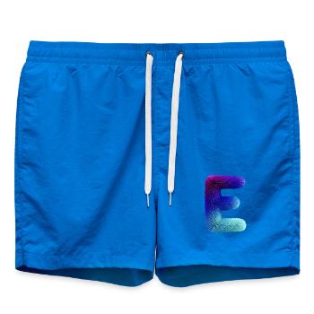 Effet fourrure lettre E | Dégradé violet bleu - Short de bain - cobalt blue - Devant