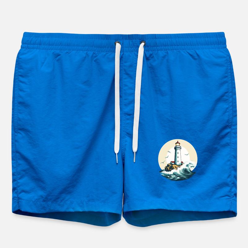 Leuchtturm am Meeresufer - Badeshorts - Cobalt blue