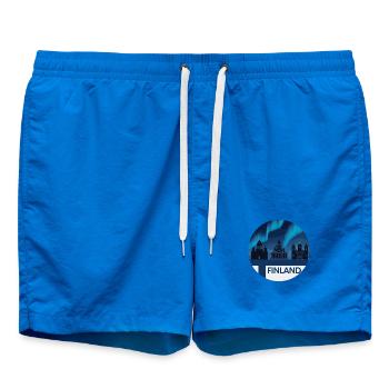 Finland Aurora Skyline - Swim Trunks - cobalt blue - Front