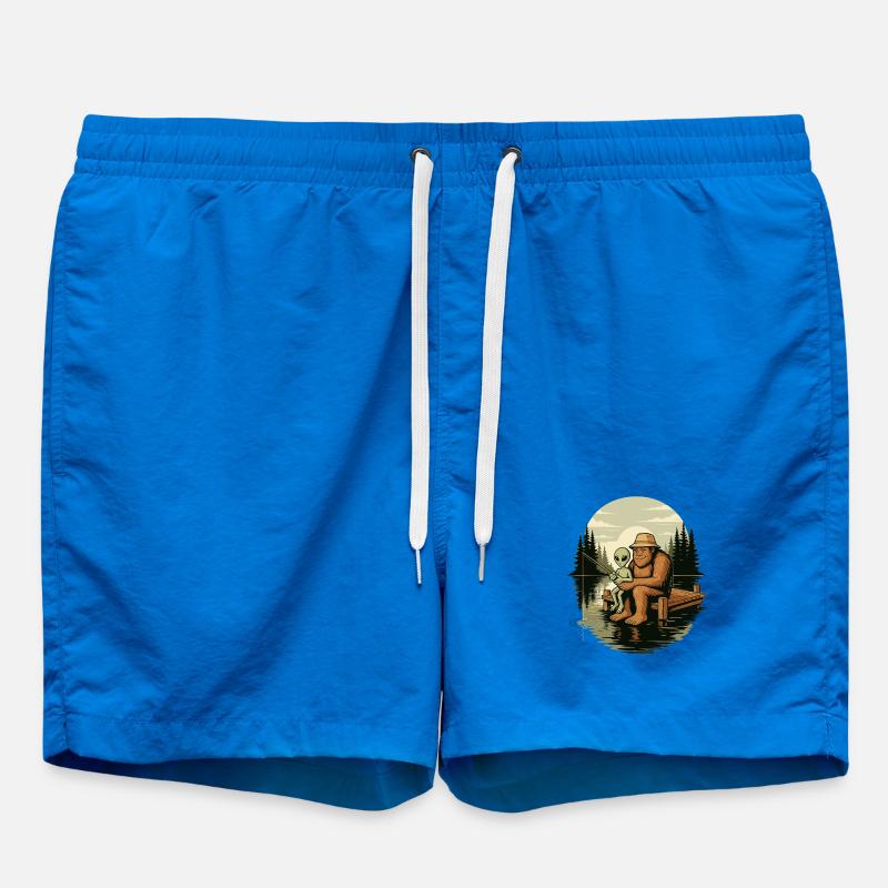 Pêche, Pêcheur, Pêcheur, Pêche, Bigfoot, Alien - Short de bain - cobalt blue