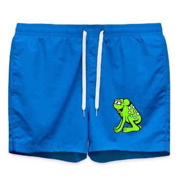 Frosch Kröte lacht lustig albern frech sitzt Comic - Badeshorts - Cobalt blue - Vorne