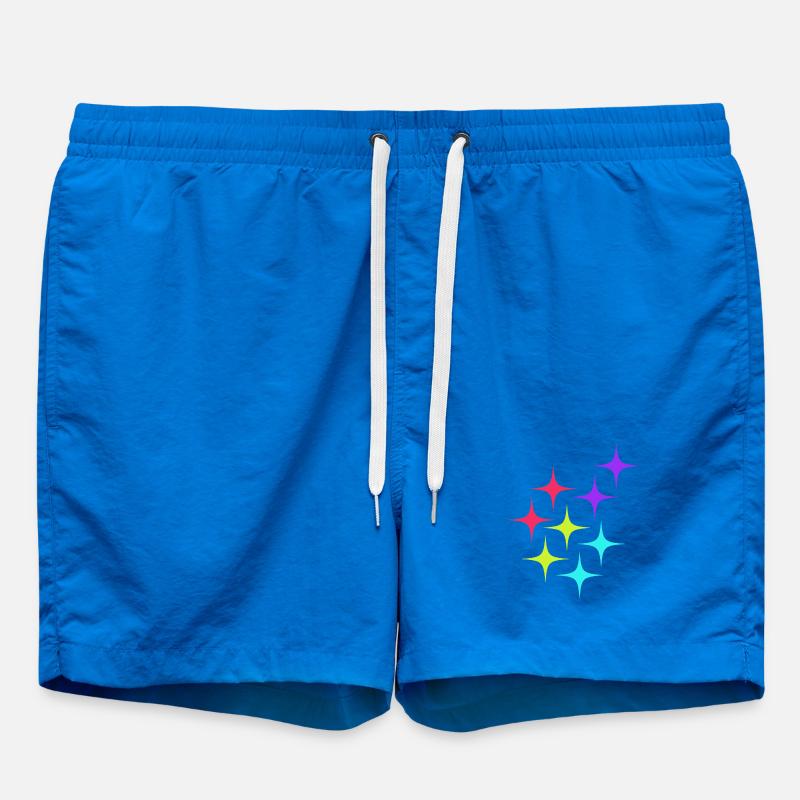 Colorful star sparkle pattern - Swim Trunks - cobalt blue