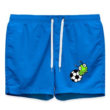 Caterpillar Football Hole Ball Comic Funny Cute Sports Cute - Swim Trunks - cobalt blue - Front