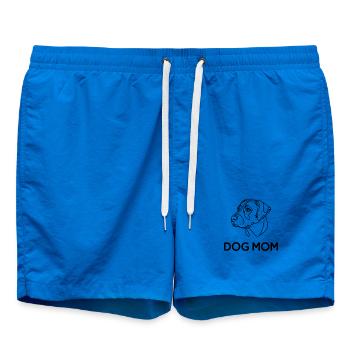 Dog Mom – Minimalist Dog Line Art Gift - Swim Trunks - cobalt blue - Front