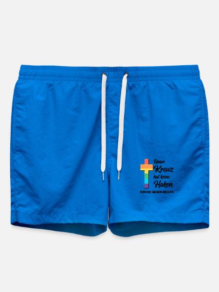 Unser Kreuz hat keine Haken - Kirche gegen Rechts - Badeshorts - Cobalt blue
