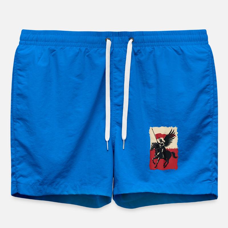 Polish Hussar with Flag Design - Swim Trunks - cobalt blue
