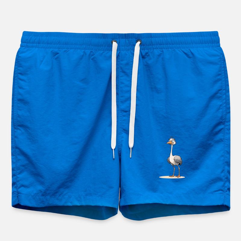 Neugieriger Straussvogel mit Blitzblick - Badeshorts - Cobalt blue