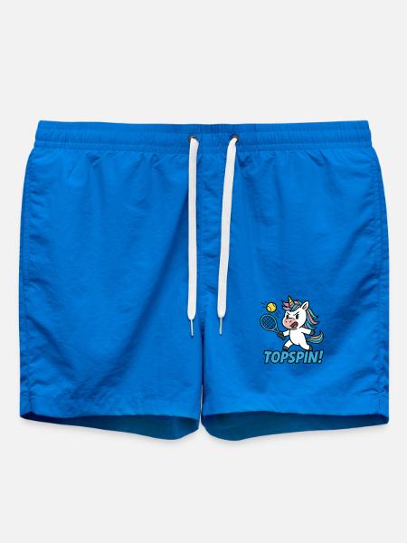 Topspin! Enhjørning Tennis Humor Kraft - Badeshorts - cobalt blue
