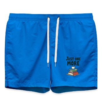 Just One More Reading Books Coffee - Swim Trunks - cobalt blue - Front