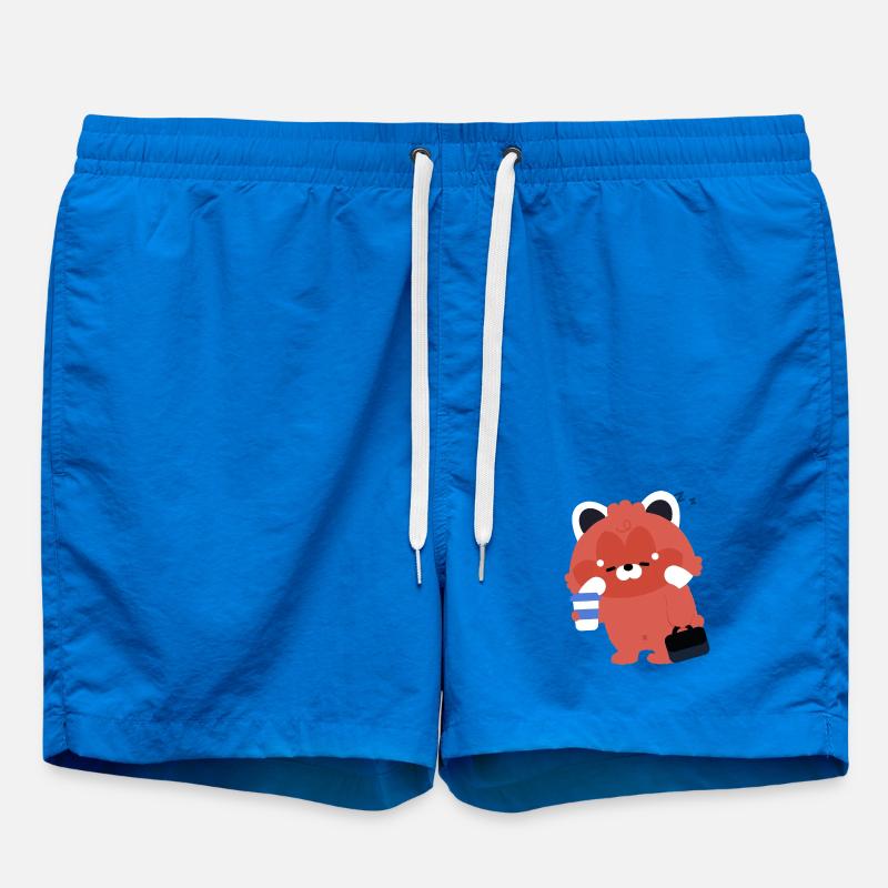 Panda rouge de Kawaii au café - Short de bain - cobalt blue