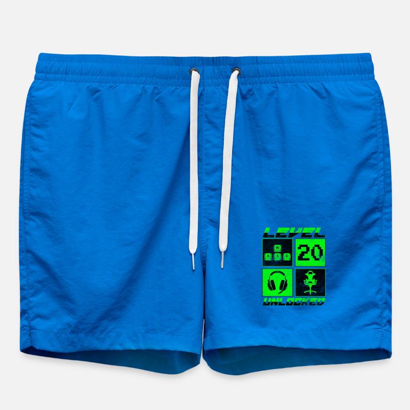 Level 20 Unlocked - Swim Trunks - cobalt blue