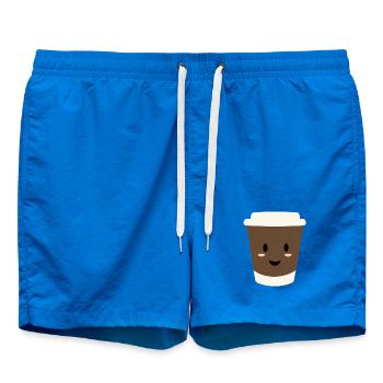 Kawaii Coffee Mug Smile - Swim Trunks - cobalt blue - Front