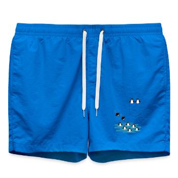 Penguin Jump Into The Water Pocket Design - Swim Trunks - cobalt blue - Front