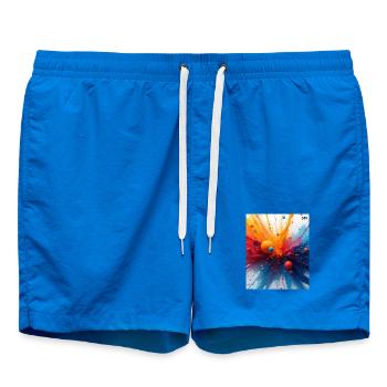 Abstract Color Explosion - Swim Trunks - cobalt blue - Front